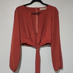 Reverse Women's Terracotta Tie-Front Blouse
